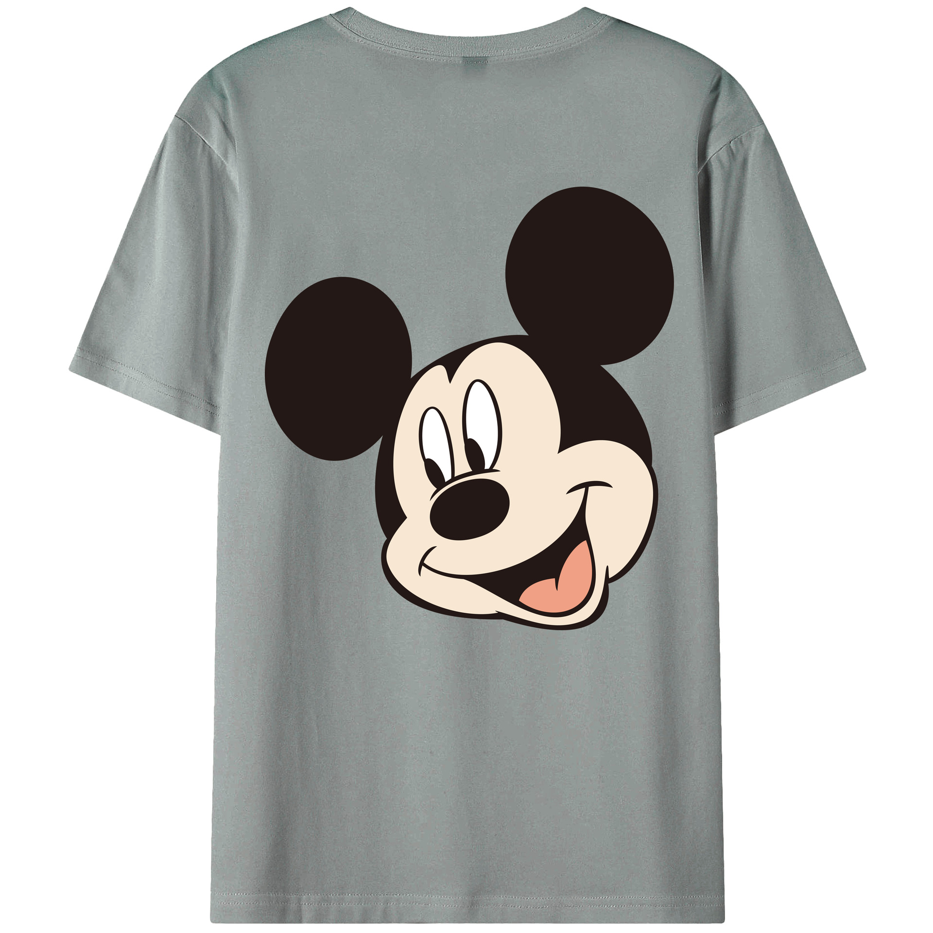 ミッキーマウス Mickey Mouse 綿100％ メンズ半袖Tシャツ（バックプリント） 通気性